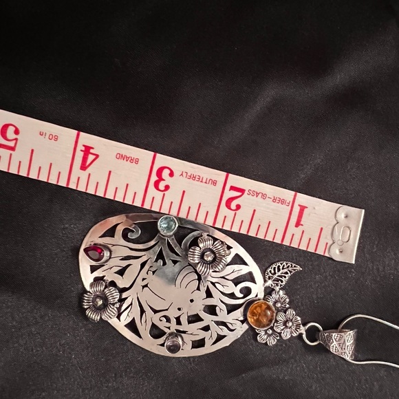 Amber Quartz 925 Silver Antique Pendant 4โ, Gemstones Jewelry, silver necklace. - Picture 10 of 11